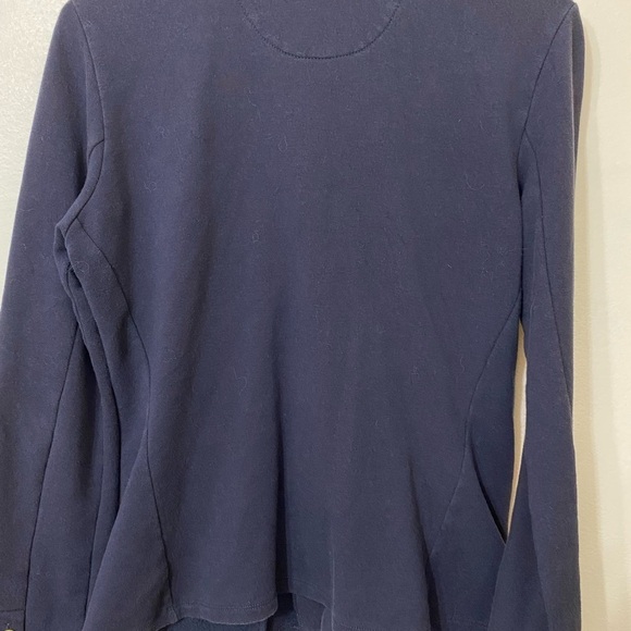 Ralph Lauren Blue Knit Blazer Cardigan Medium Embroidered Crest Gold Button‎ - Picture 2 of 5